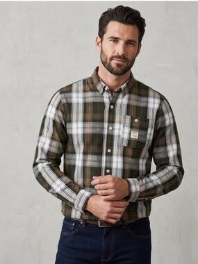 NWOT PARISH Men's 2XL Plaid Button Front, Long Sleeve Shirt